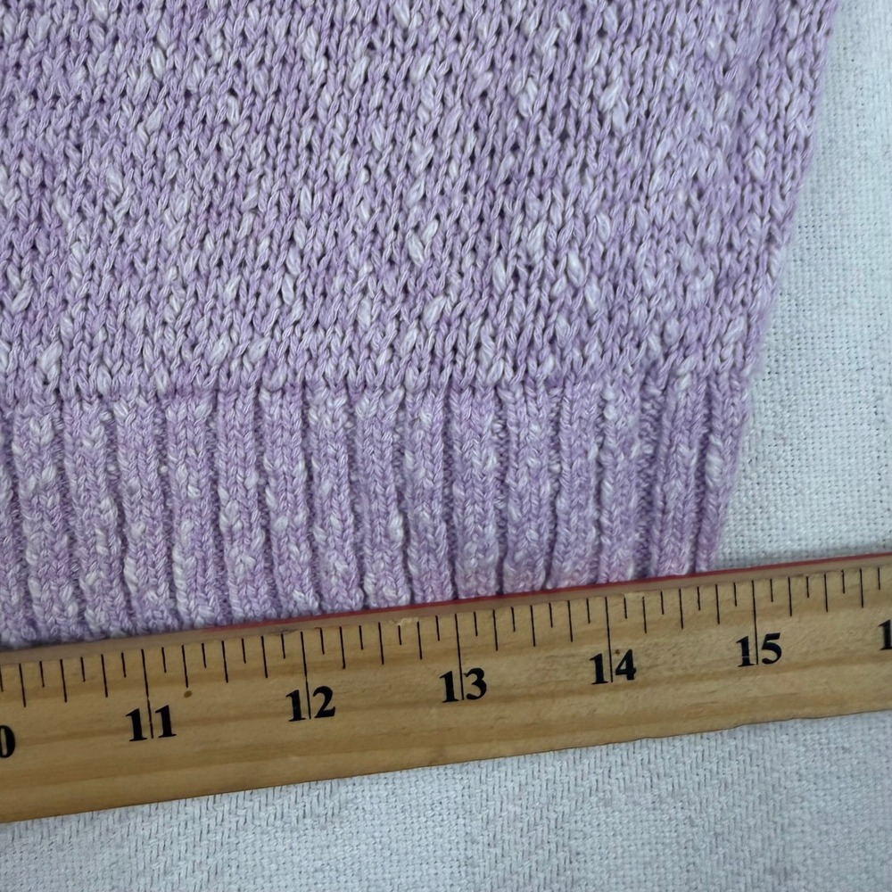 Loft Womens Lavender Purple Marled Knit V-Neck Button Front Cardigan Sweater M - Picture 6 of 7